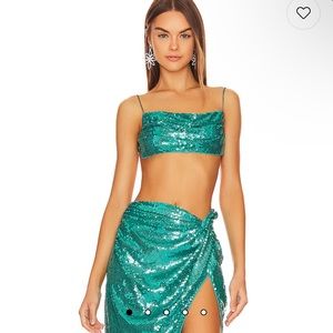 NBD Annelise Top in Turquoise Size M Revolve